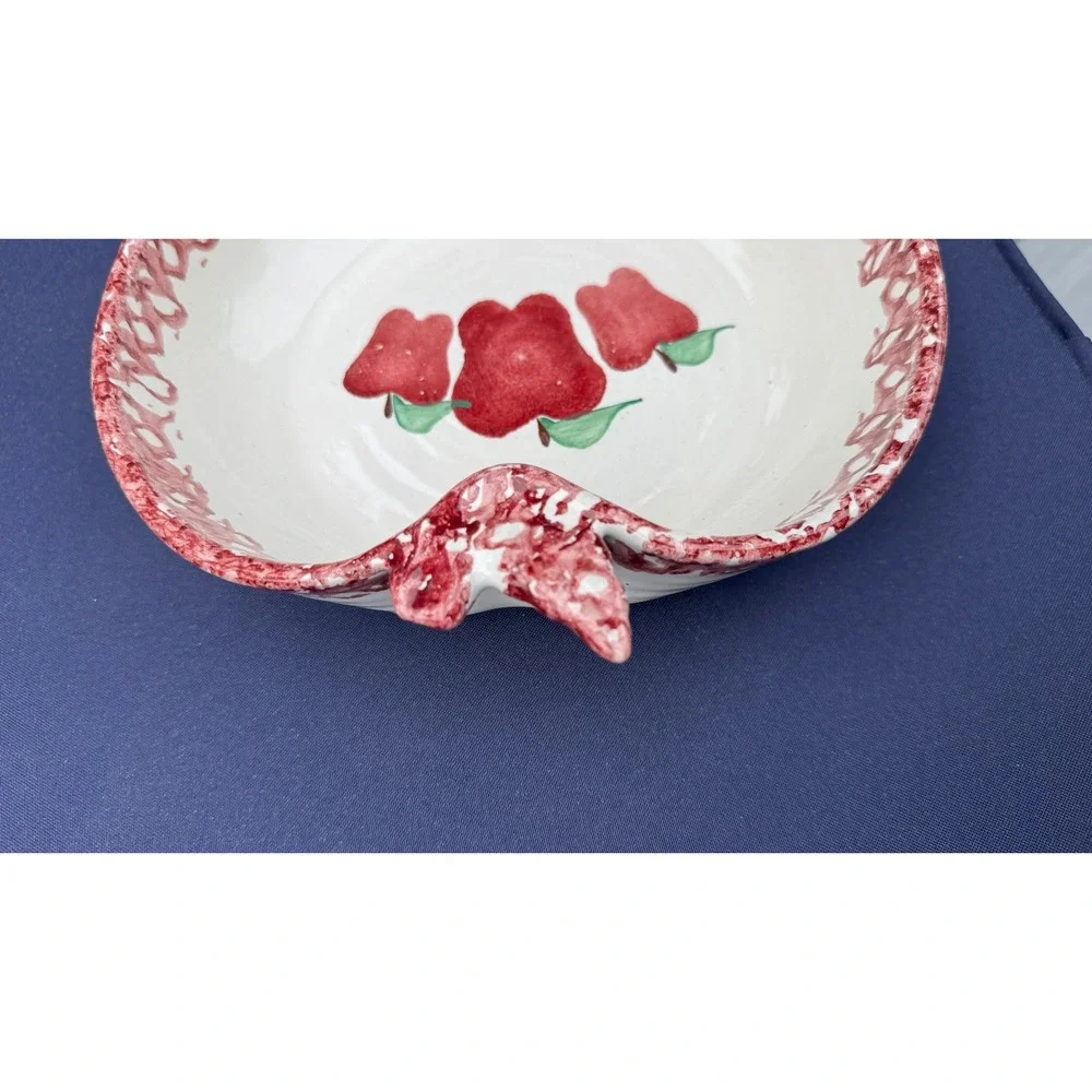 Vintage Neher 1996 Apple Torte Ceramic Baking Bowl‎ Hand Painted Recipe Dish